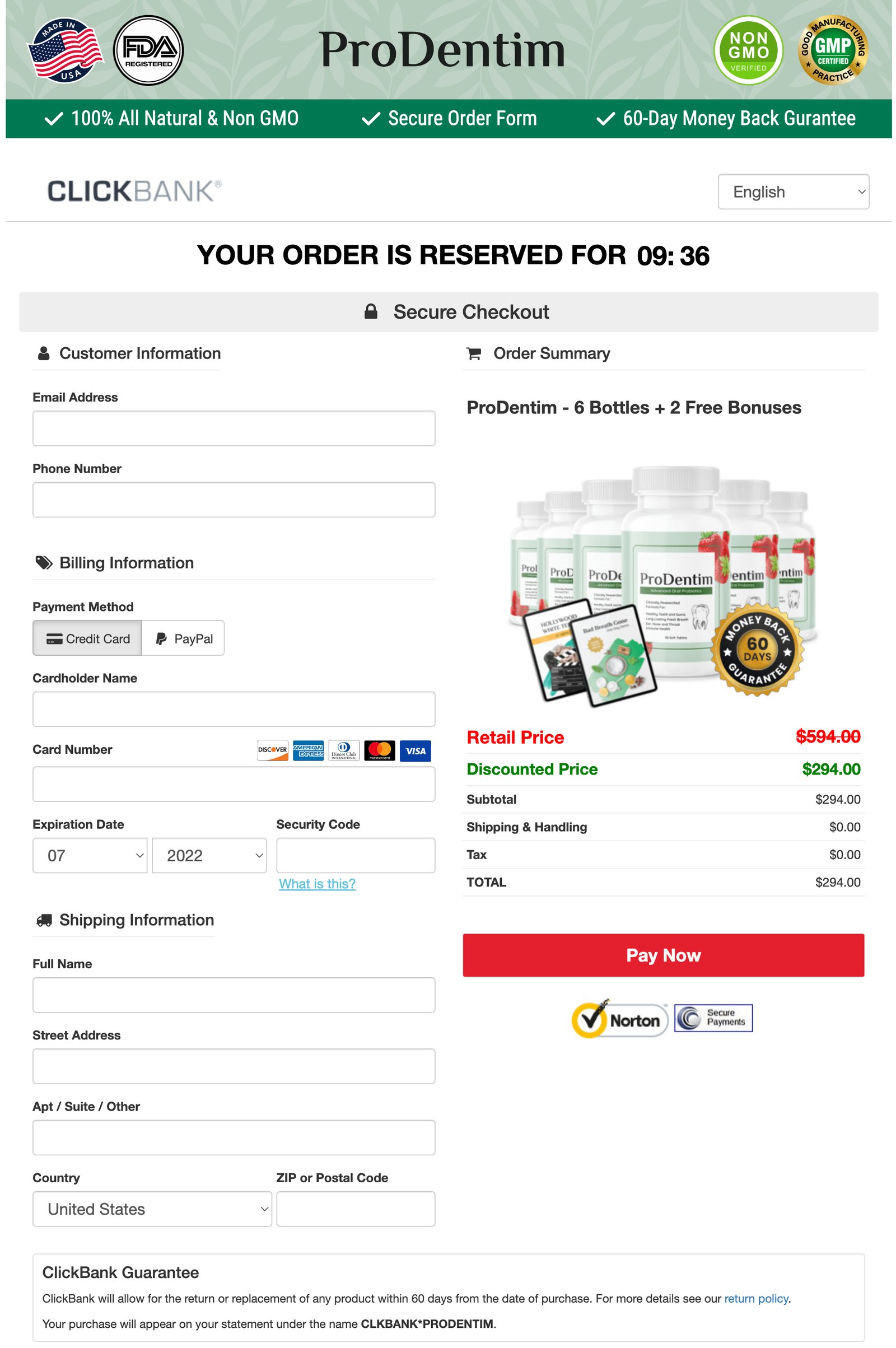 Pro Dentim - Order Page